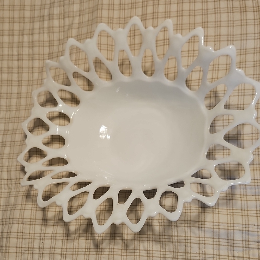 Milk Glass Decorative Bowl